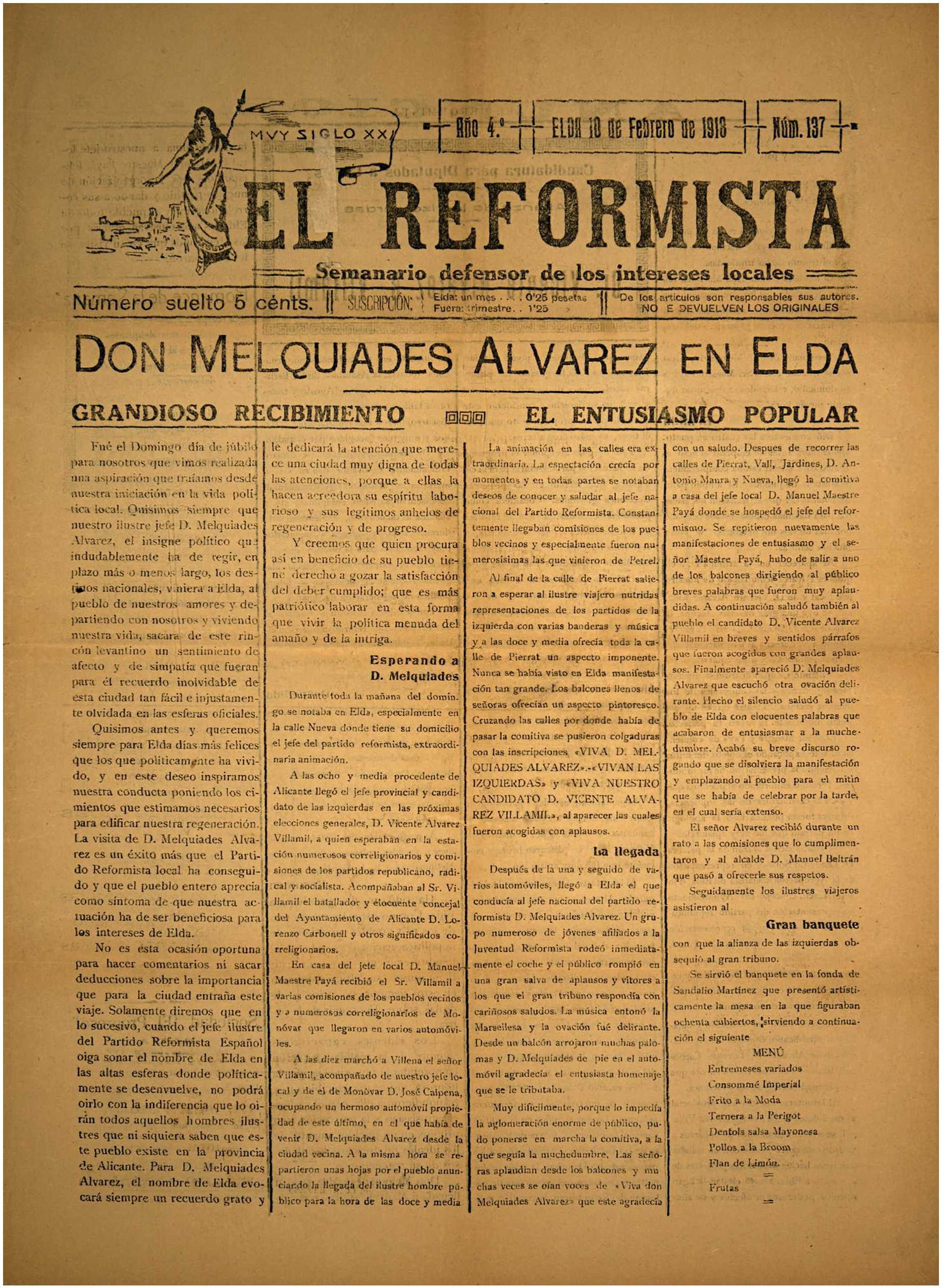 EL REFORMISTA Nº 137 AÑO 1918