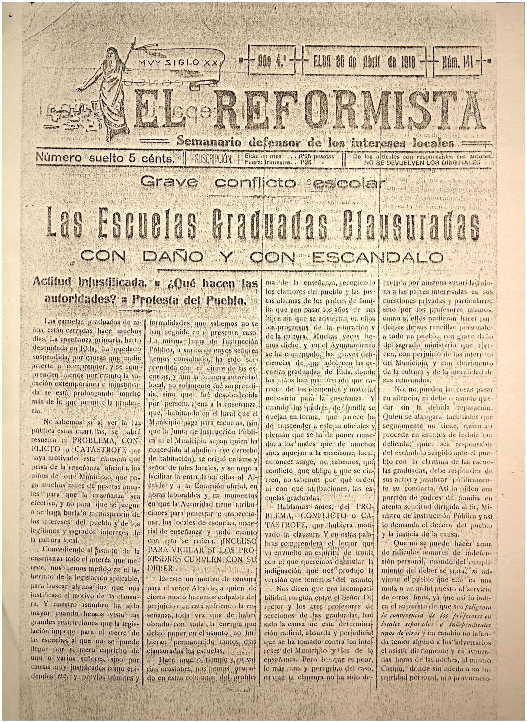 EL REFORMISTA Nº 141 AÑO 1918