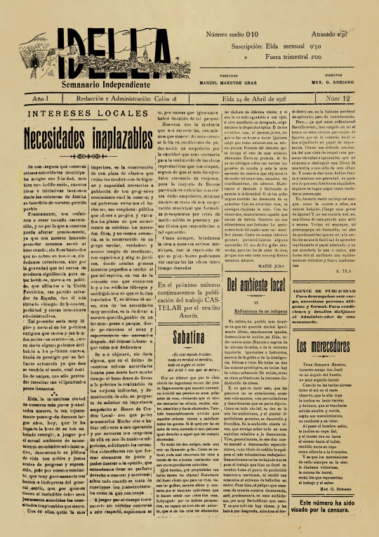IDELLA  Nº12 AÑO 1926